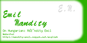 emil mandity business card